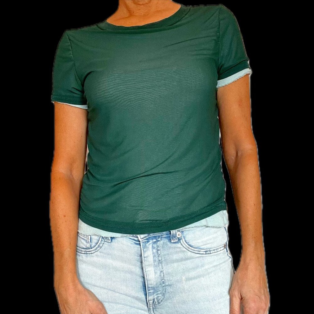Short-Sleeve Green Mesh T